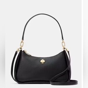 Kate Spade Kayla Shoulder Bag Crossbody Black Pebbled Leather NWT $359